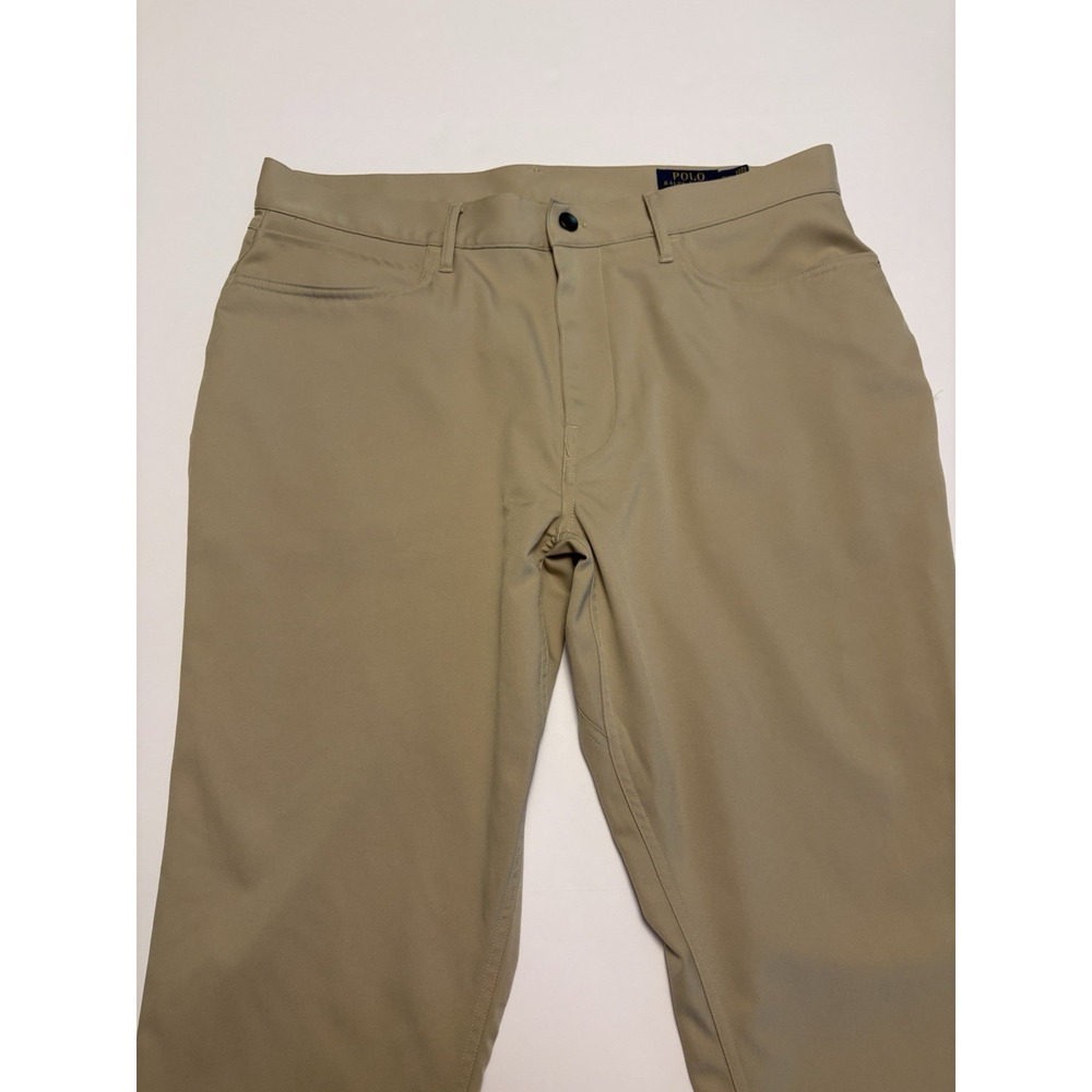 Polo Ralph Lauren Men’s Khaki Performance Pants Size 36x34 Stretch Flat Front